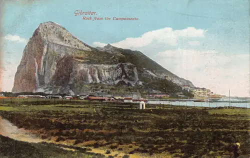 A999 Gibraltar Felsen aus Campamento Vintage Postkarte