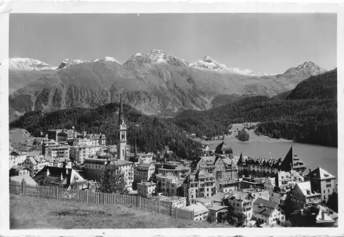 A040 Schweiz St Moritz Panorama Vintage Postkarte