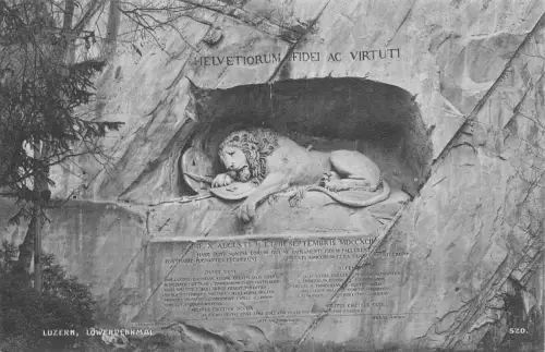 A041 Schweiz Luzern Loewendenkmal Löwe Wappen Denkmal AK