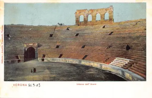 A039 Italien Verona Innenraum Arena Vintage Postkarte