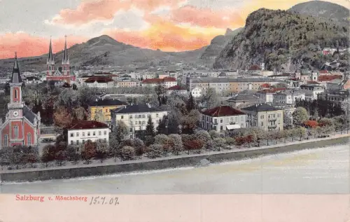 A038 Österreich Salzburg v Mönchsberg Vintage Postkarte