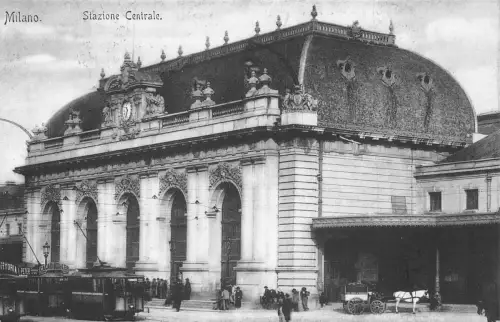 A039 Italien Milano Stazione Centrale Straßenbahn Cacao Kohler ADV Kutsche Postkarte