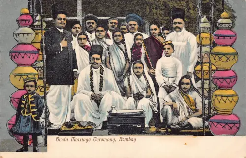 A993 Indien Hindu Hochzeit Zeremonie Bombay Hochzeit ethnischer Typ Vintage Postkarte