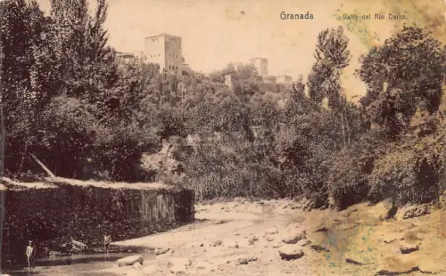 A991 Spanien Granada Valle de Rio Darro Vintage Postkarte