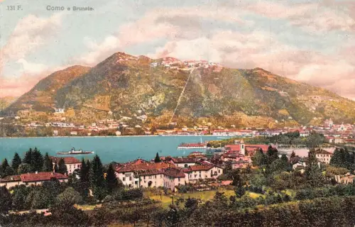 B002 Italien Como e Brunate Vintage Postkarte