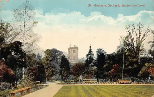B004 England 1918 St Modwens Orchard Burton on Trent Vintage Postkarte