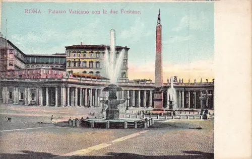 L257 Italien ROM - Palazzo Vaticano con le due Fontane. alte Postkarte