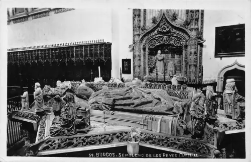A991 Spanien Burgos Sepulcro de los Reyes Cartuja Grab RPPC Postkarte