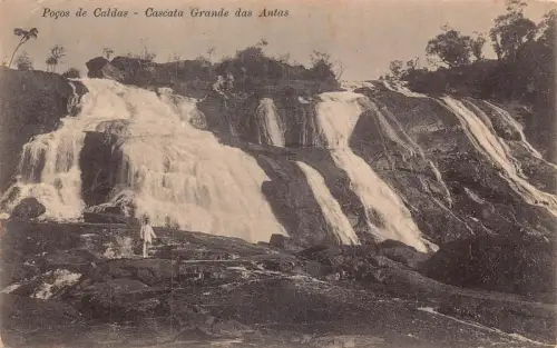 L251 Brasilien 1920 Poços de Caldas Cascata Grande das Antas Vintage Postkarte