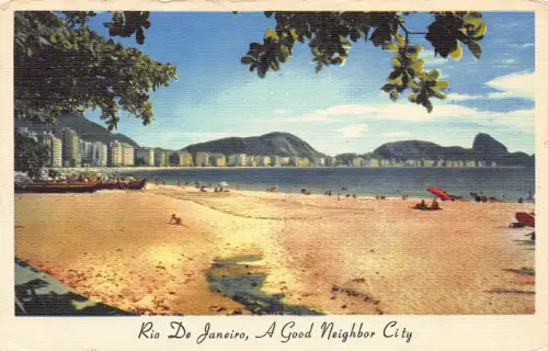 L251 Brasilien 1957 Rio De Janeiro, Eine gute Nachbarstadt Vintage Postkarte