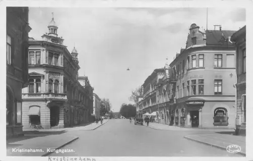 Schweden Kristinehamn Kungsgatan Straße Vintage Postkarte