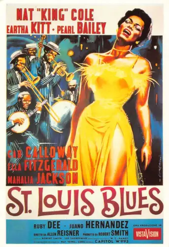L291 Filmplakat Nat King Cole Ella Fitzgerald St Louis Blues Sänger Postkarte