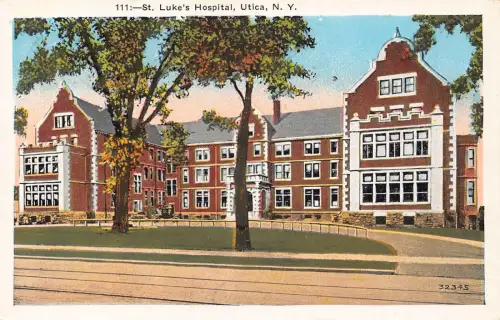 A855 US St Luke's Hospital Utica New York Vintage Postkarte