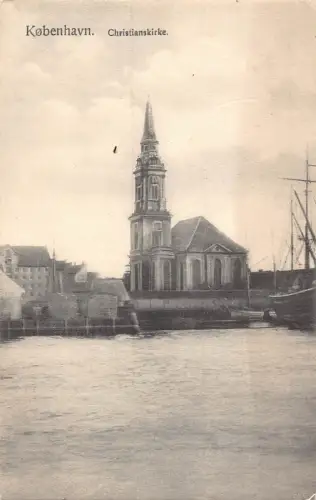 A858 Dänemark Kopenhagen Christianskircke Kirche Vintage Postkarte