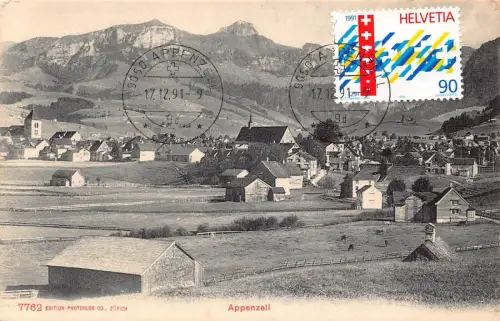 L297 Schweiz Appenzell Panoramablick Vintage Postkarte
