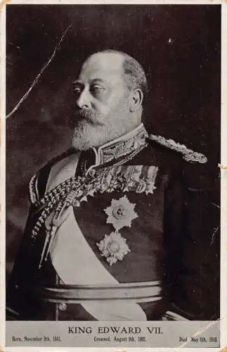 A860 British Royalty King Edward VII Portrait Vintage Postkarte