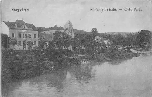L508 Rumänien Nagyvarad Oradea Crisul Repede Fluss Vintage Postkarte