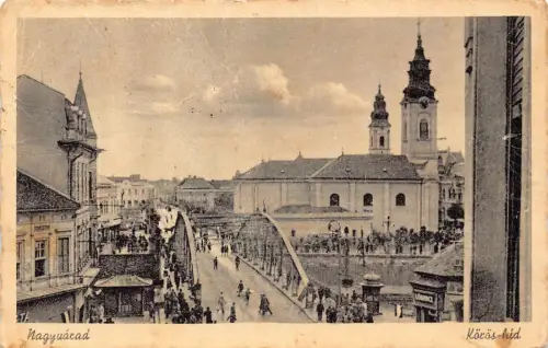 L508 Rumänien 1941 Nagyvarad Oradea Brücke über Crisul Repede Vintage Postkarte