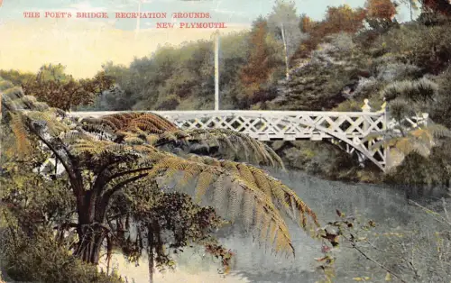 B597 Neuseeland The Poet's Bridge Erholungsgelände New Plymouth Postkarte