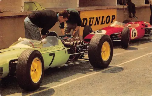 L547 Marken Hatch Racing Lotus Climax Auto Car Dunlop Oldtimer Postkarte