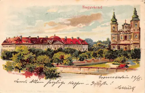L509 Rumänien Nagyvarad Oradea 1899 Geiger Litho Vintage Postkarte