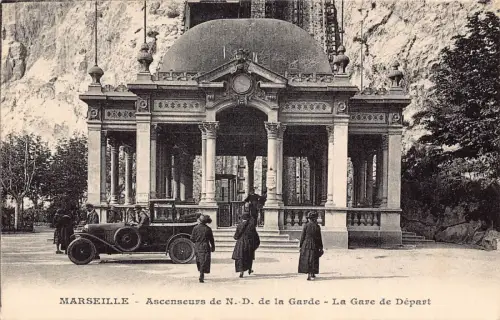 A845 Frankreich Marseille Aufzug von ND de Garde Abfahrtsbahnhof Auto Postkarte