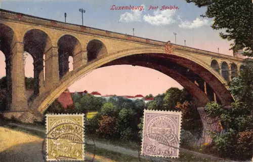 L136 Luxemburg 1920 Pont Adolphe Brücke Vintage Postkarte