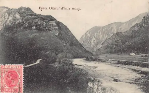 L313 Rumänien 1909 Olt River Vintage Postkarte