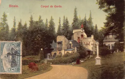 L313 Rumänien 1906 Sinaia Corpul de Garda Peles Vintage Postkarte