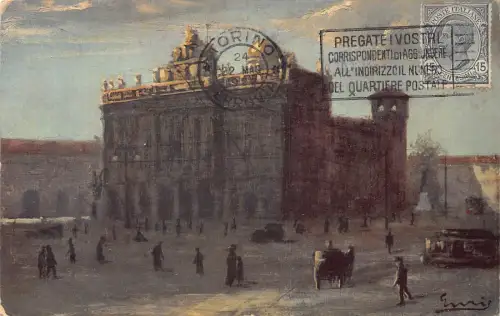 L140 Italien 1922 Turin Turin Palazzo Madama Vintage Postkarte