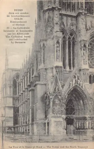C001 Frankreich, Reims, Bombardament von Reims Vintage Postkarte