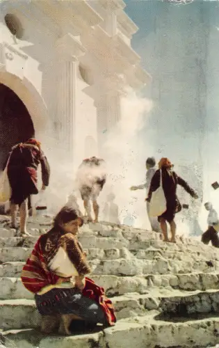 Guatemala-Stadt Chichicastenango Kirchtreppe 1967 Postkarte B908