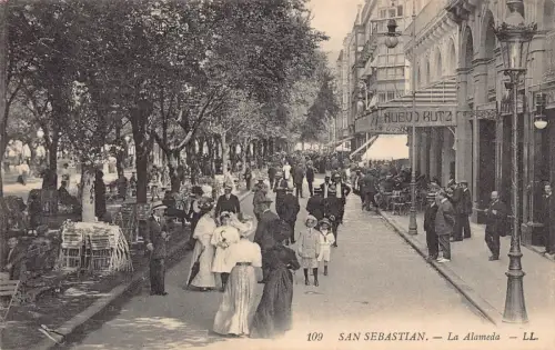Spanien San Sebastian La Alameda Nuevo Butz Vintage Postkarte B911