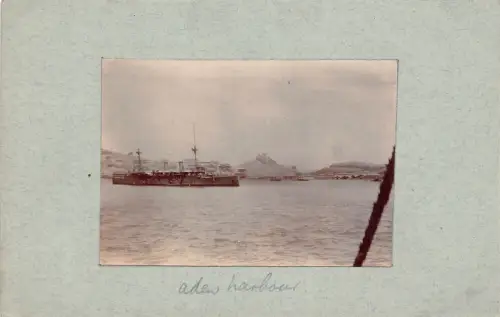 Yemen Aden Harbour Steamboat RPPC Vintage Postkarte B909