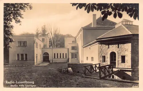 Luxembourg Radio Studio Villa Louvigny RPPC Vintage Postkarte B908