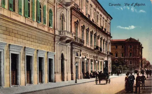 Italien Taranto Via d'Aquino Nuovo Ristorante Restaurant Vintage Postkarte B910