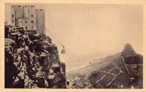 A866 Südafrika Gipfelstation Tafelberg Löwenkopf Seilbahn Postkarte