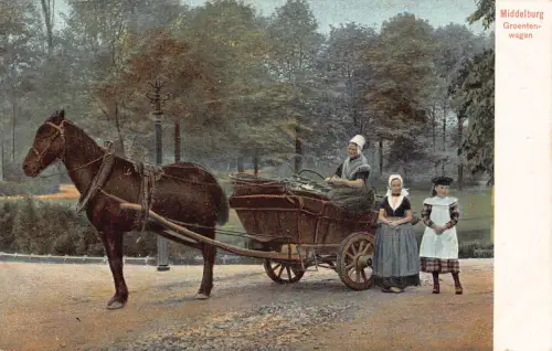 A866 Belgien Middelburg Groenten-Wagen Gemüsewagen Ethno Postkarte