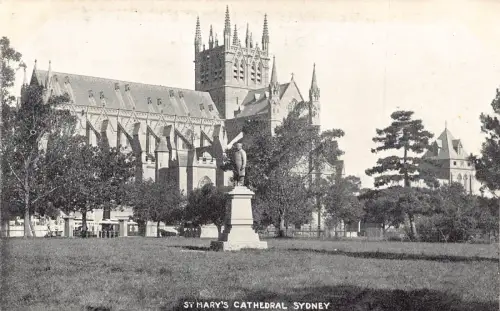A866 Australien Sydney St Mary's Cathedral Vintage Postkarte