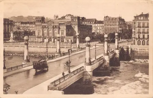 A866 Spanien San Sebastian Puente de Zurriola Autobrücke Postkarte