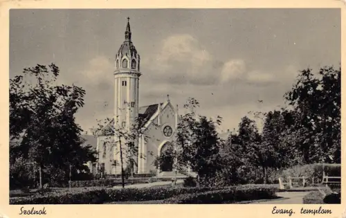 A865 Ungarn Szolnok Evang Templer Kirche Vintage Postkarte