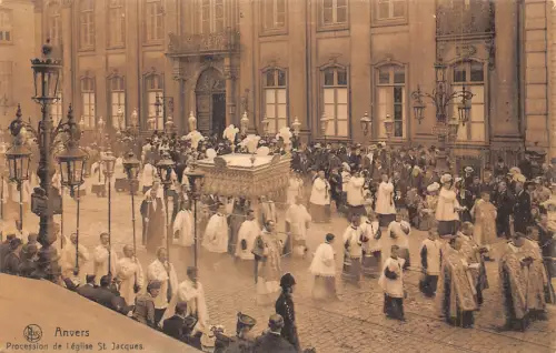 A866 Belgien Anvers Antwerpen Prozession de l'eglise St Jacques Kirche Postkarte
