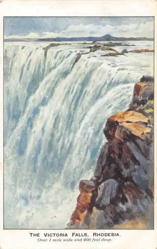 A867 Simbabwe Rhodesien Victoriafälle Vintage Postkarte