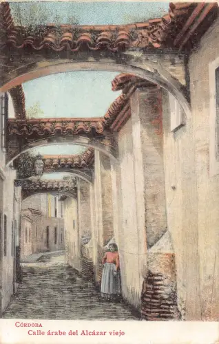 A869 Spanien Cordoba Calle Arabe del Alcazar Viejo Vintage Postkarte