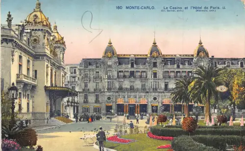 A870 Monaco Monte Carlo Casino und Hotel de Paris Vintage Postkarte