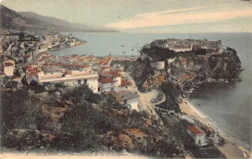 A870 Monaco Vue Generale de Principaute Vintage Postkarte