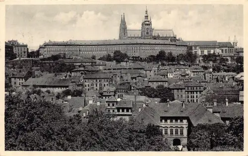 Tschechien 1938 Praha Prager Burg und Kleine Seite Postkarte