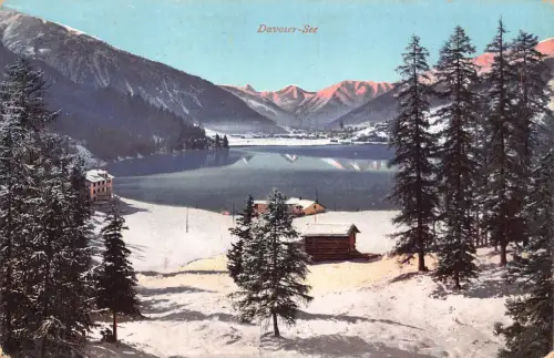 Schweiz Davoser See Davoser See Vintage Postkarte