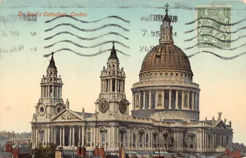 L138 Großbritannien 1921 St Paul's Cathedral London Vintage Postkarte