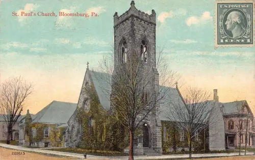 L137 USA 1923 St Paul's Church Bloomsburg Pennsylvania Vintage Postkarte